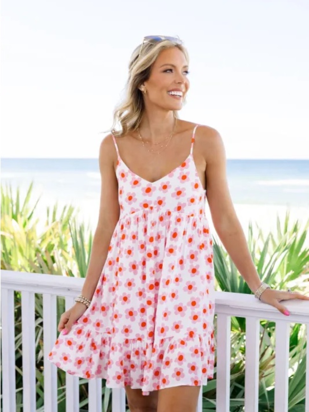 Pink Lily floral romper